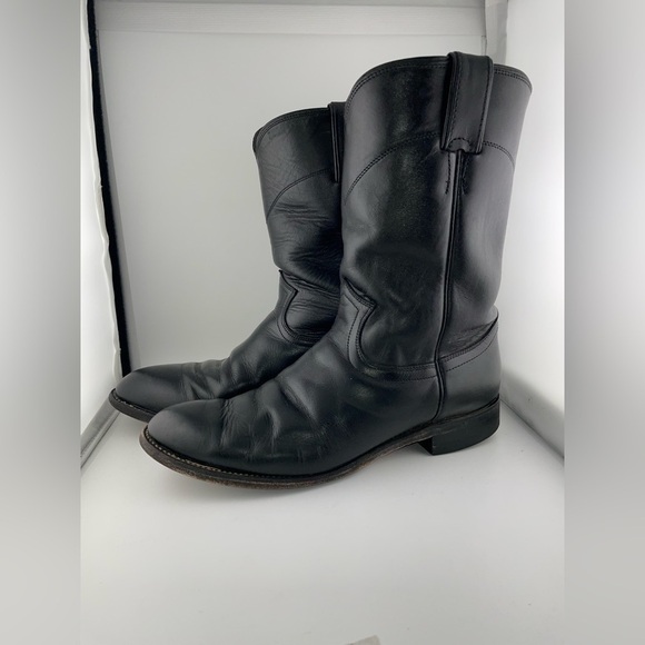 Justin Men's 10" Temple Roper Black Casual Boots 3133 Size 8.5 - Picture 6 of 10